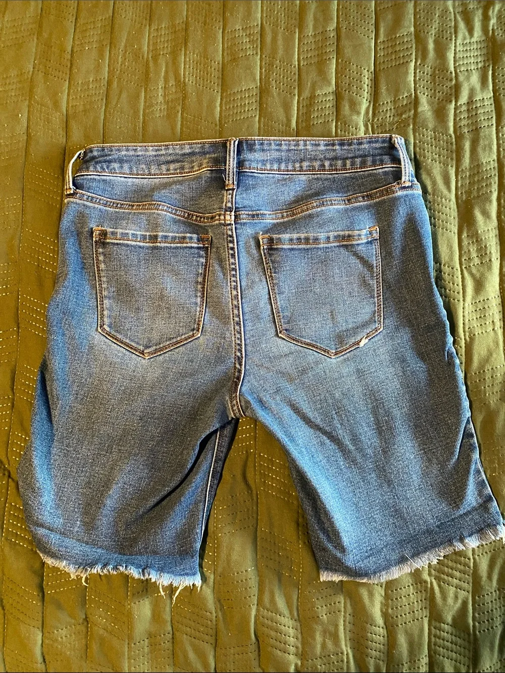 Old Navy Blue Distressed Denim Bermuda Shorts